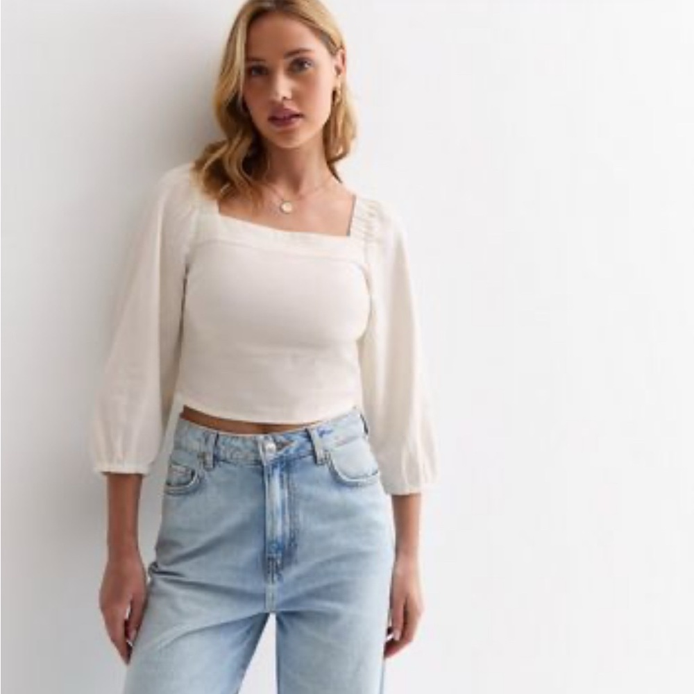 ❤️Only Cream Puff Sleeve Crop Blouse ❤️